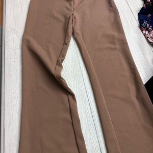 Wide Leg Brown Dress Pants